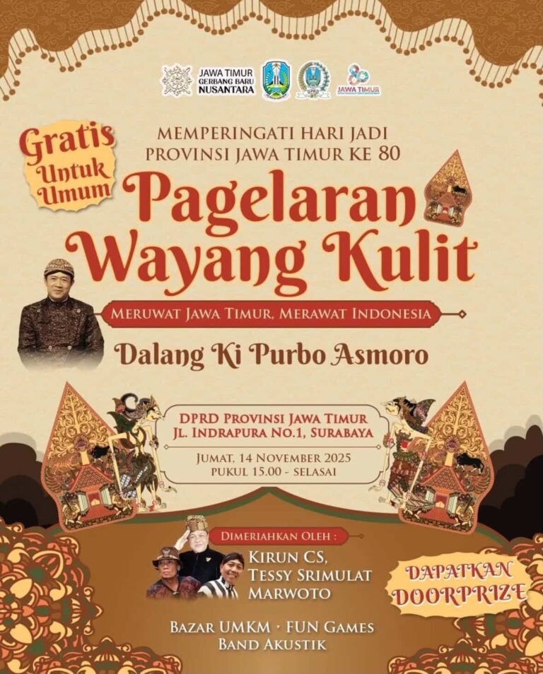 Pagelaran Wayang “Meruwat Jawa Timur, Merawat Indonesia” – Harlah Jatim ke 80 “
